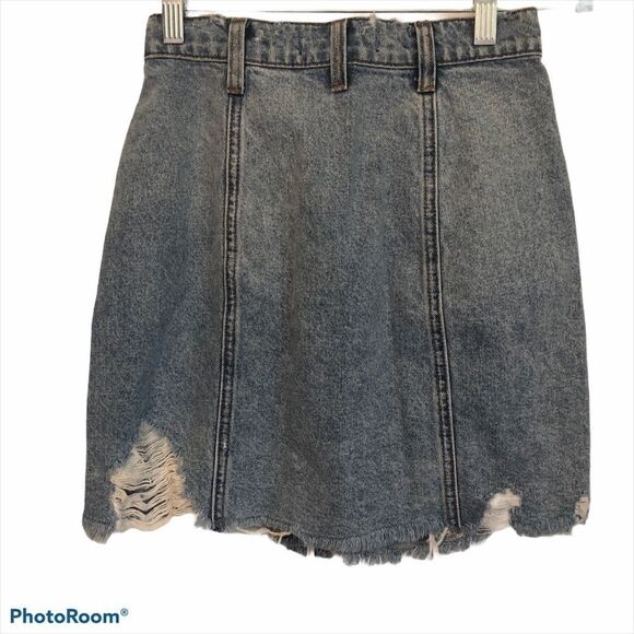 FREE PEOPLE Parker Denim Wrap Skirt.Size 24 - Picture 4 of 13
